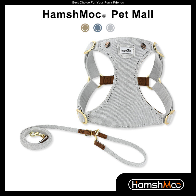HamshMoc Adjustable Dog Harness and Leash Set Comfortable Pet Harness Durable Multifunctional Leash for Small Medium Dogs ราคา 830 บาท*ส่งฟรี