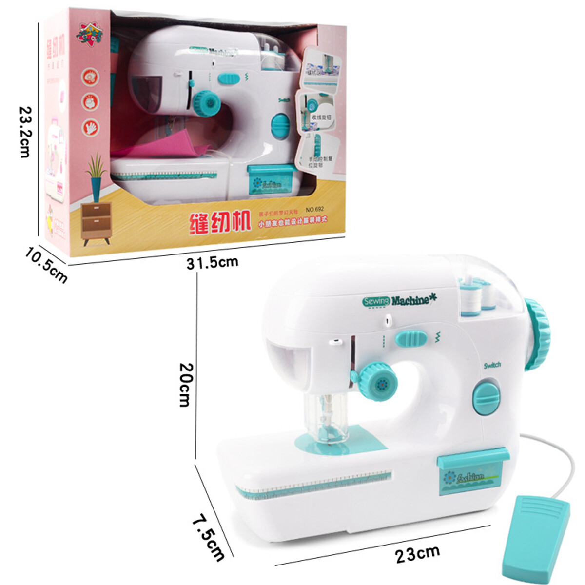 Generic Portable Electric Pedal Sewing Machine Automatic Tread Rewind