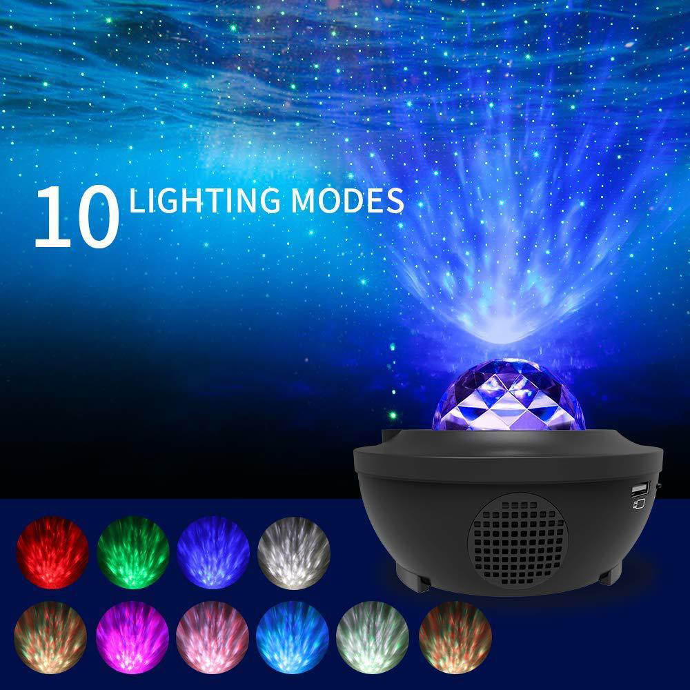 Bán buôn hàng ngày bán Tik Tok Nóng! USB 3D in trăng sao đèn đầy màu sắc thay đổi bầu không khí đèn Galaxy chiếu sao bầu trời đầy sao Watermark đèn ngủ LED nhạc Bluetooth Máy chiếu ánh sao trăng đèn USB đèn ngủ