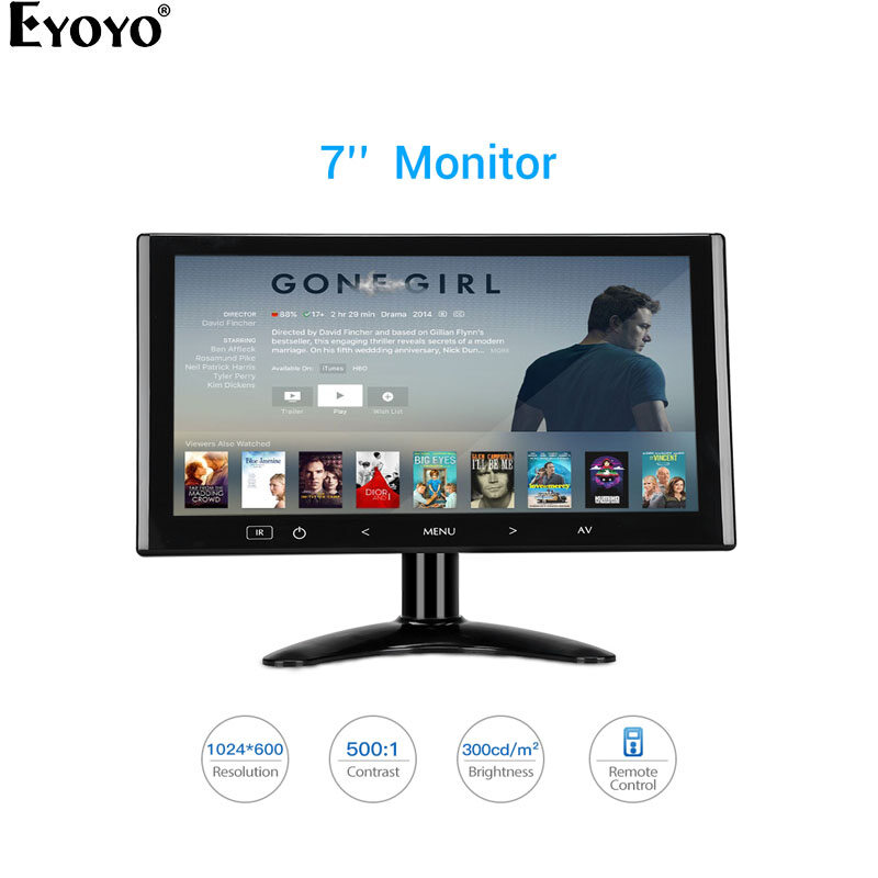 Eyoyo 7inch LCD Monitor 140°for Car Office Home Security HDMI VGA with Remote Control ราคา 1,799 บาท*ส่งฟรี