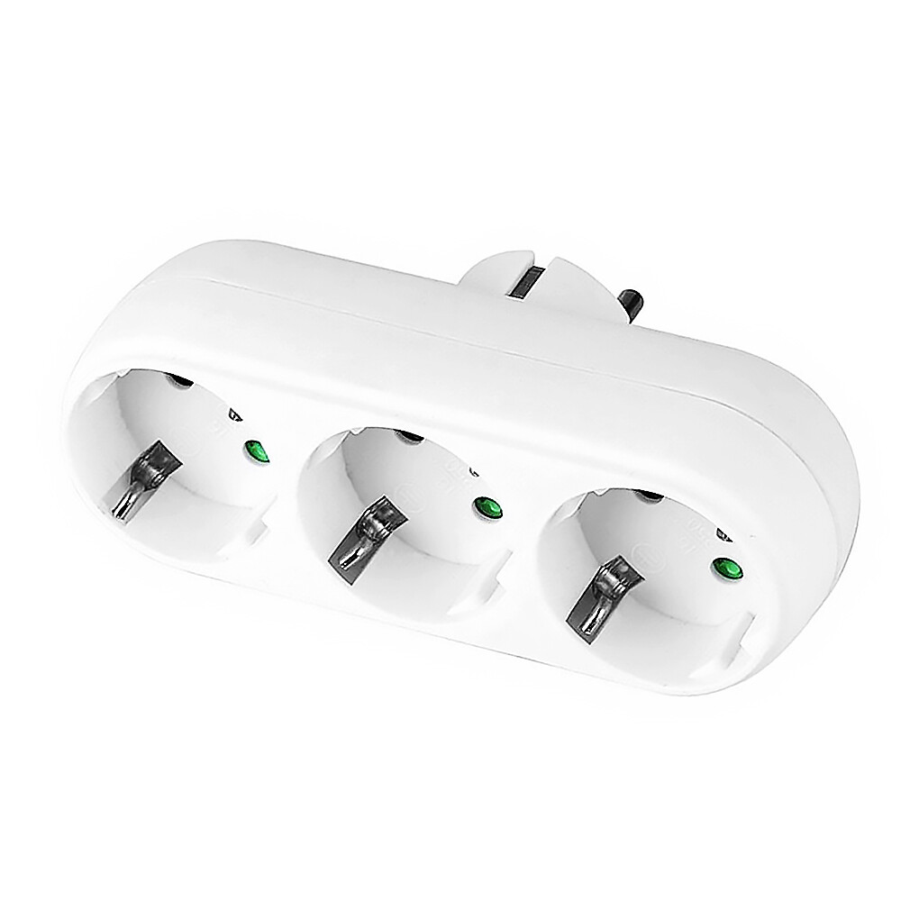 Ổ cắm 3 chiều 16a 250v phích cắm chuyển đổi điện ba cực tiêu chuẩn eu đức ổ cắm tường 1 cái