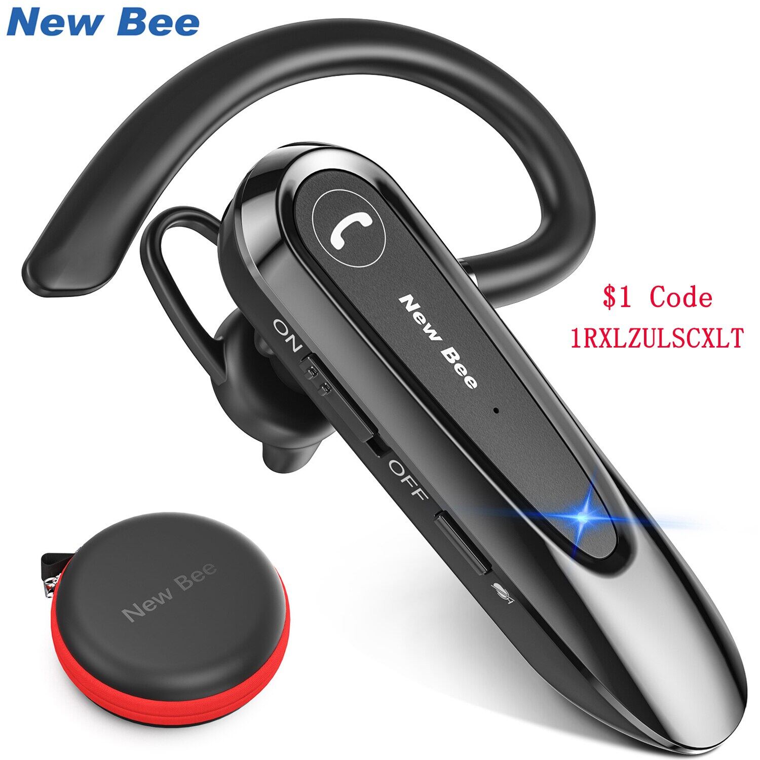 New Bee B45 Bluetooth 5.0 Headset Wireless Earphone Headphones With Dual Mic Earbuds Earpiece CVC8.0 Noise Reduction For Driving