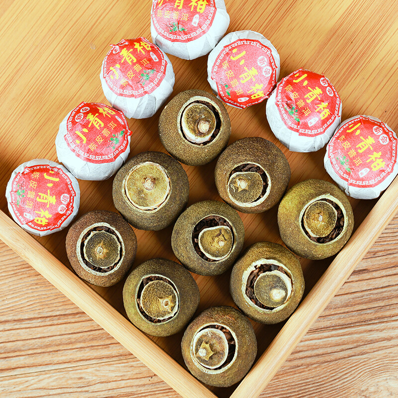 Xiao qing gan pu er tea新会正宗小青柑特级橘普茶宫廷普洱熟茶叶散装生晒桔普茶, trà trung quốc 250g