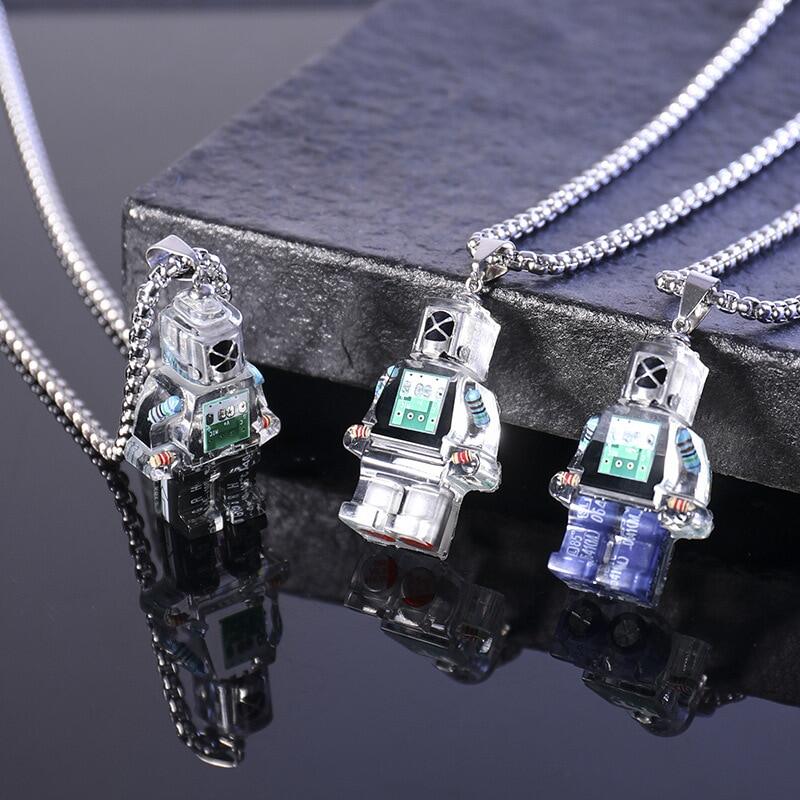 Colgante De Robot Estilo Callejero Hip Hop Para Hombre Y Mujer, Collar De Moda, Accesorios Y2k, 2021