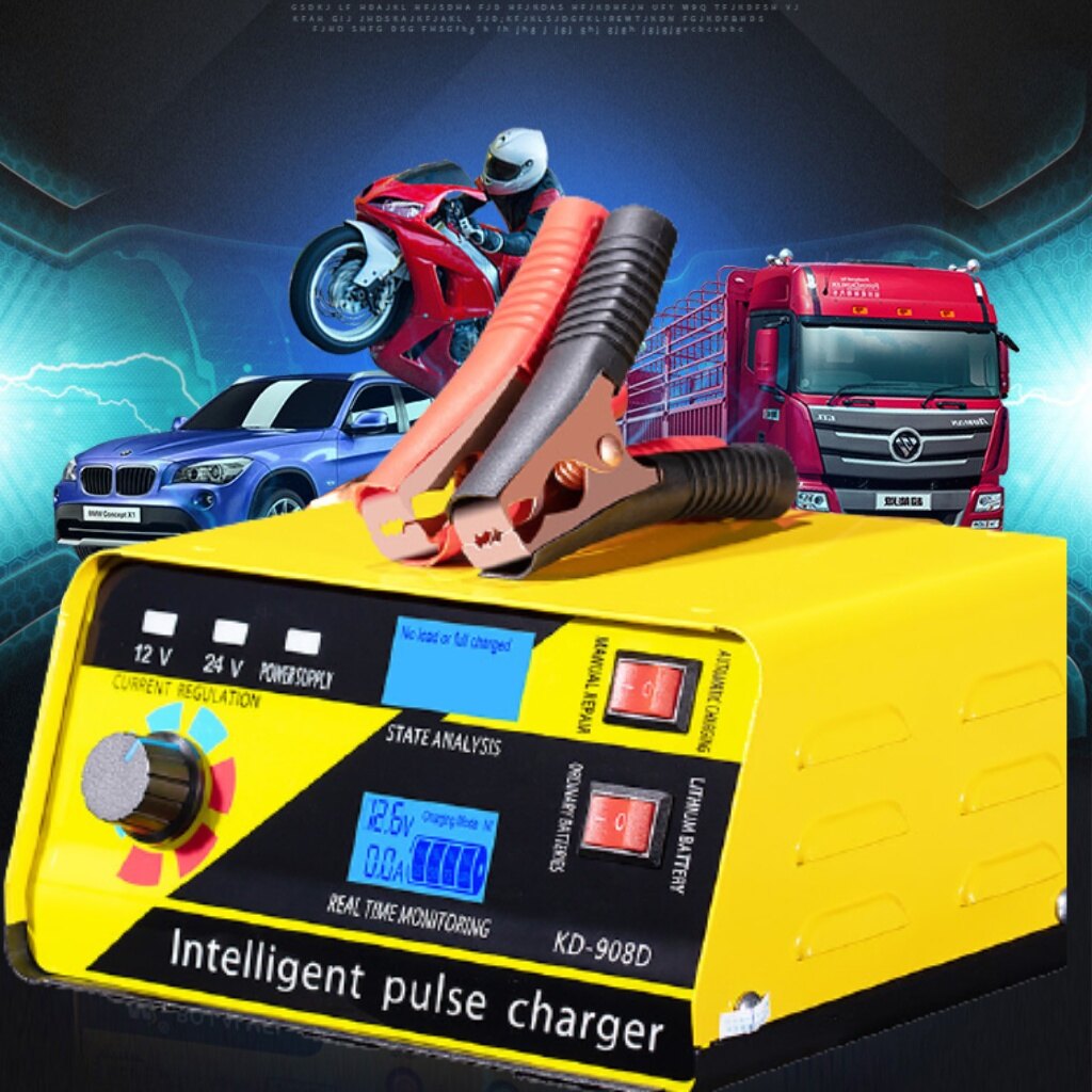 Sạc acquy 12v/24v 400ah, sạc acquy ôtô xe tải thông xe máy minh tự động ngắt khi đầy