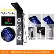 LED Display Shower Panel Set, Wall Mounted, Waterfall Rainfall