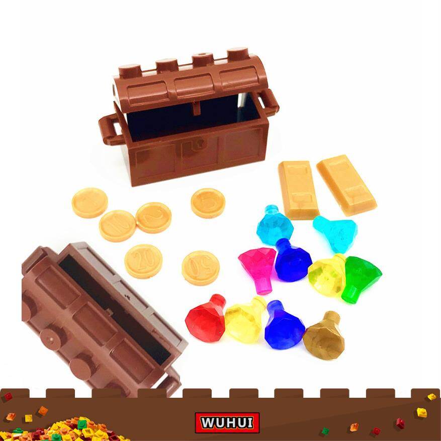 Gạch Phụ Kiện Thành Phố WUHUI Xây Dựng Khối Jewlery Hộp, Đá Quý Mô Hình Cướp Biển Caribbean Đá Quý Kho Báu Đồ Chơi GẠCH XÂY DỰNG Bộ Phận Moc Tương Thích Đồ Chơi Trẻ Em Cho Bé Trai Bé Gái Tương Thích Với Tất Cả Các Thương Hiệu
