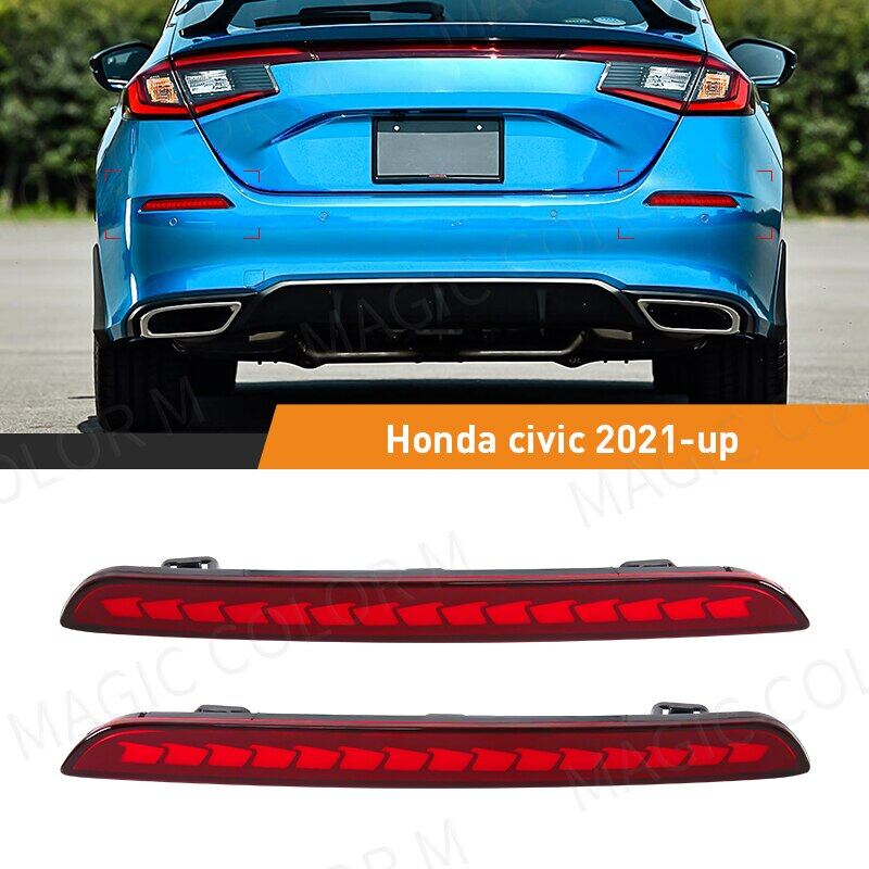 Cho Honda Civic 2021 2022 2023 đa-ftion LED Đèn cản sau phía sau đèn sương mù bóng đèn tự động phanh phản xạ xe essories 12V