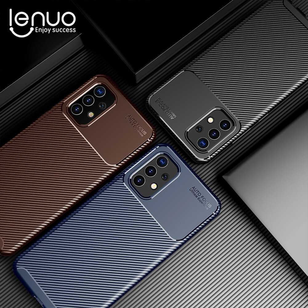 Lenuo Ốp điện thoại di động mờ chống trầy xước chống sốc chống sợi Carbon TPU cho Samsung Galaxy A53 A32 A52 a52s A72 Ốp lưng điện thoại