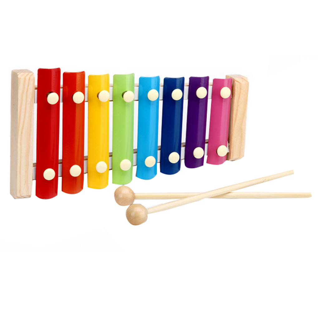 Đầy Màu Sắc Gõ Trên Đàn Piano 8-Tone Xylophone Đồ chơi âm nhạc Cụ Cho Bé Phát Triển Trí Tuệ