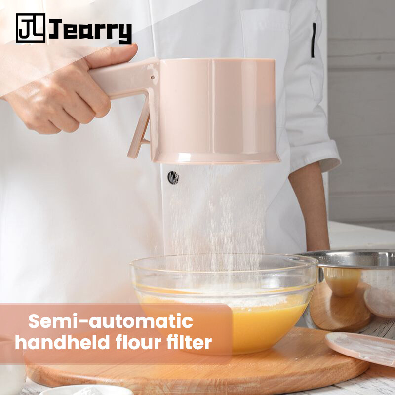 Jearry baking công cụ, rây bột thủ công rây bột thủ công làm bằng pp bộ lọc bột cầm tay tiện lợi bán tự động