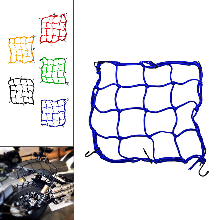 Lưới Xe Đạp Xe Máy Lưới Hành Lý Đàn Hồi Lưới Nylon Giá Đỡ 11.8 Inch Lưới Bungee 6 Móc Điều Chỉnh Được