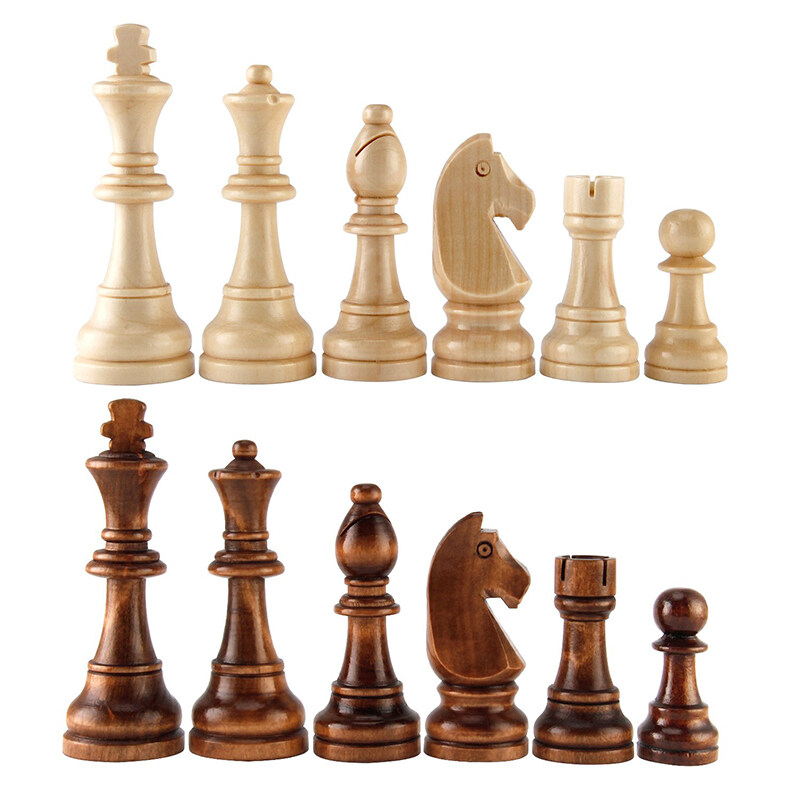 32Pcs Set Wooden Chess Pieces Entertainment Games
