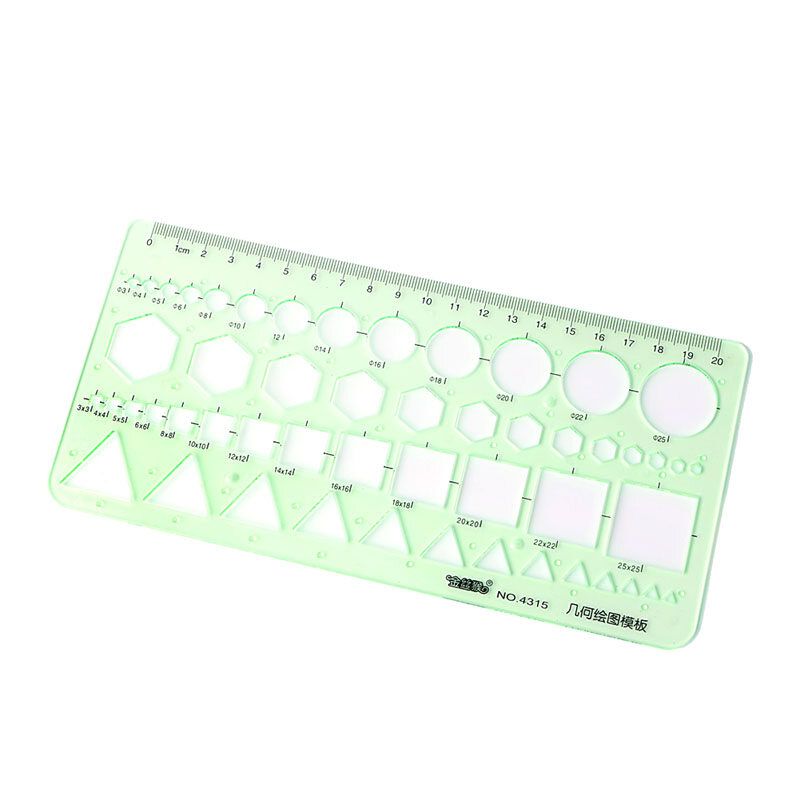 Thước kẻ khuôn hình học hình lục giác vuông hình tròn bằng nhựa dụng cụ đo khuôn mẫu mới