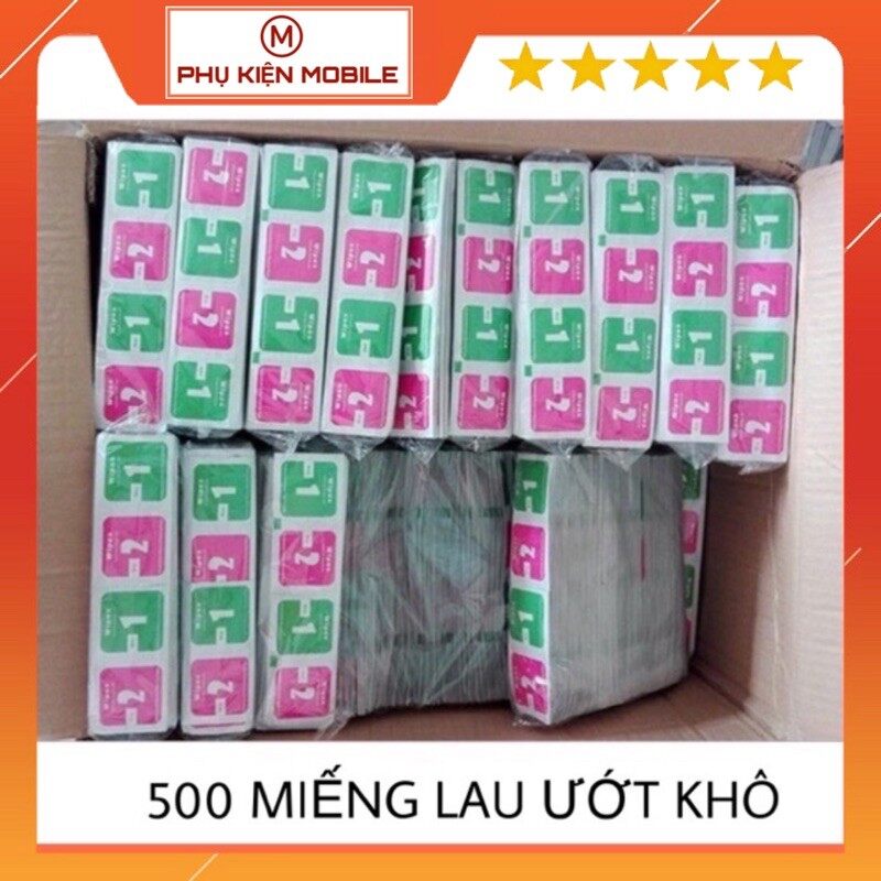 [HCM]Sỉ 500 Miếng Lau Điện Thoại - Số 1 Lau Ướt- Số 2 Lau Khô