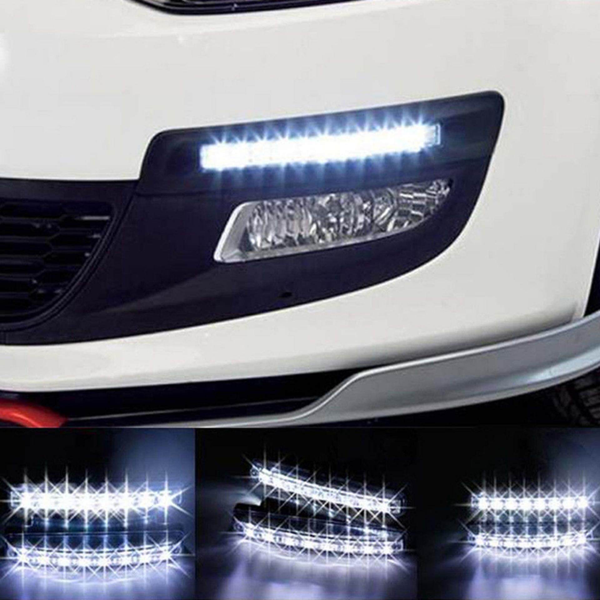 SHENGHAN 2PCS 12V 6 ไฟ LED ทำงานกลางวันรถตัดหมอก DRL วันไฟหน้ารถชุดไฟ