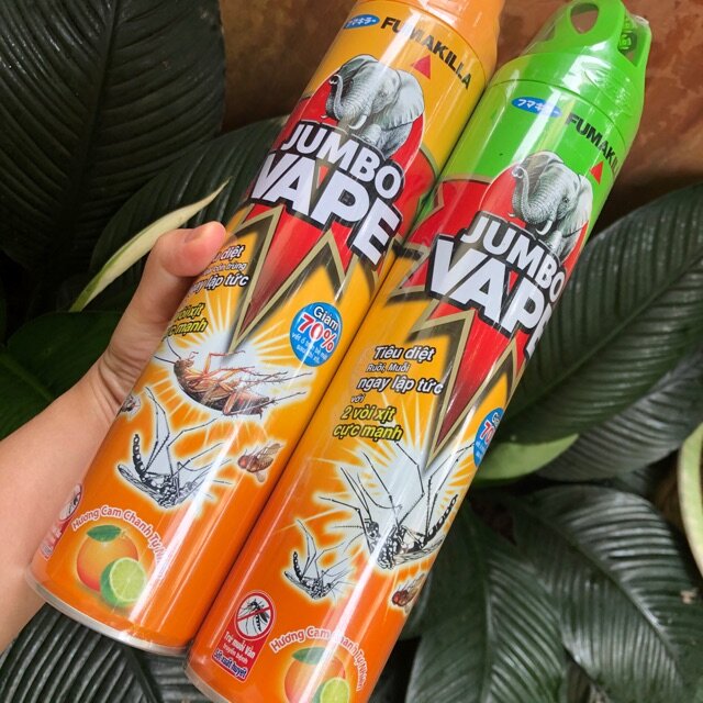 Bình xịt côn trùng muỗi jumbo vape hương cam chanh dạng chai 600ml