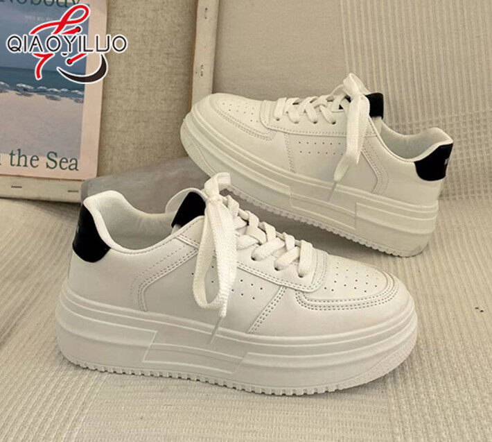  QiaoYiLuo Platform little white shoes Korean version of women's board shoes Casual single shoes for students Versatile 