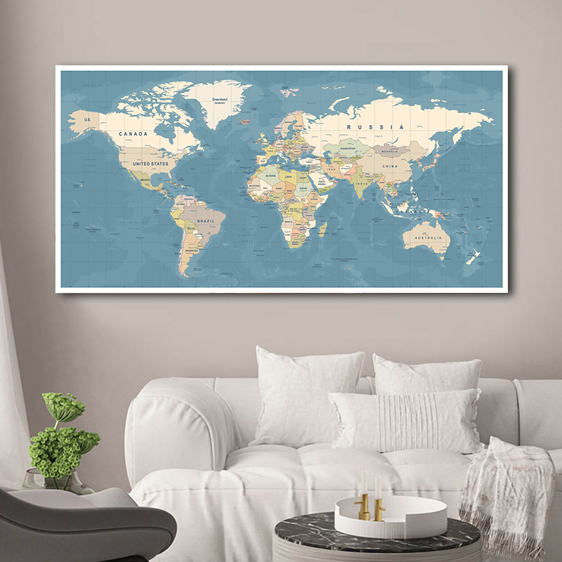 World Map Decorative Picture Canvas Modern Poster Nordic Wall Art Print Large Size Painting Modern Study Office Room Decoration