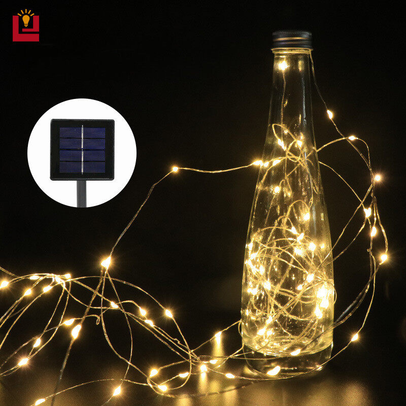 Yonuo đèn led năng lượng mặt trời đèn dây đồng đèn trang trí sân vườn chống nước dây đèn trang trí giáng sinh