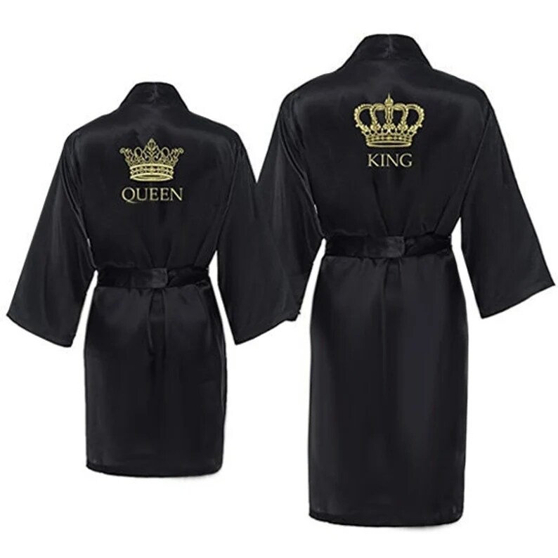 【AW NEW】☈ Robe Hubby Personal Silk Bathrobes Bathrobe Valentine 39;s King And Couple Set Queen Men 39;s Bath Wifey Day Customized Satin ราคา 1,670 บาท*ส่งฟรี
