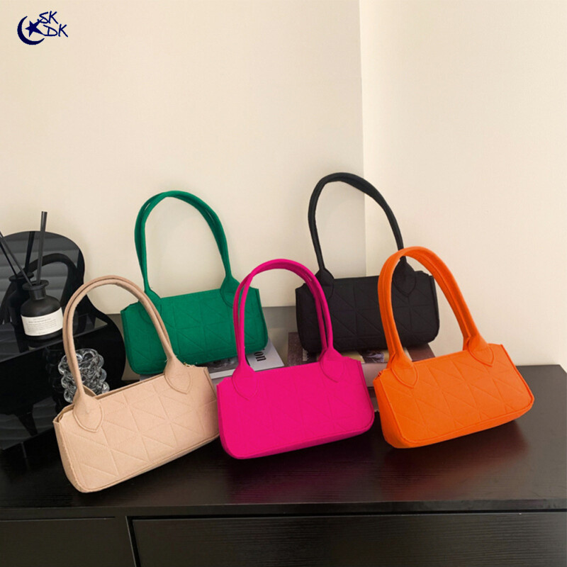 SKDK Trendy Underarm Bag For Women Retro Solid Color Shoulder Bag Handbag For Valentines Gifts - ยี่ห้อ HOSSEN ราคา 89 บาท*ส่งฟรี