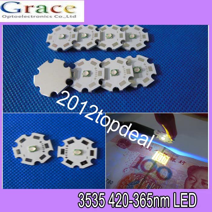 5pcs 3535 395nm 420nm Uv Led Ultraviolet High Power With 20mm Star Base