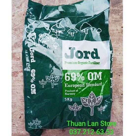 Gói 5kg phân hữu cơ tan chậm jord cá hồi nauy