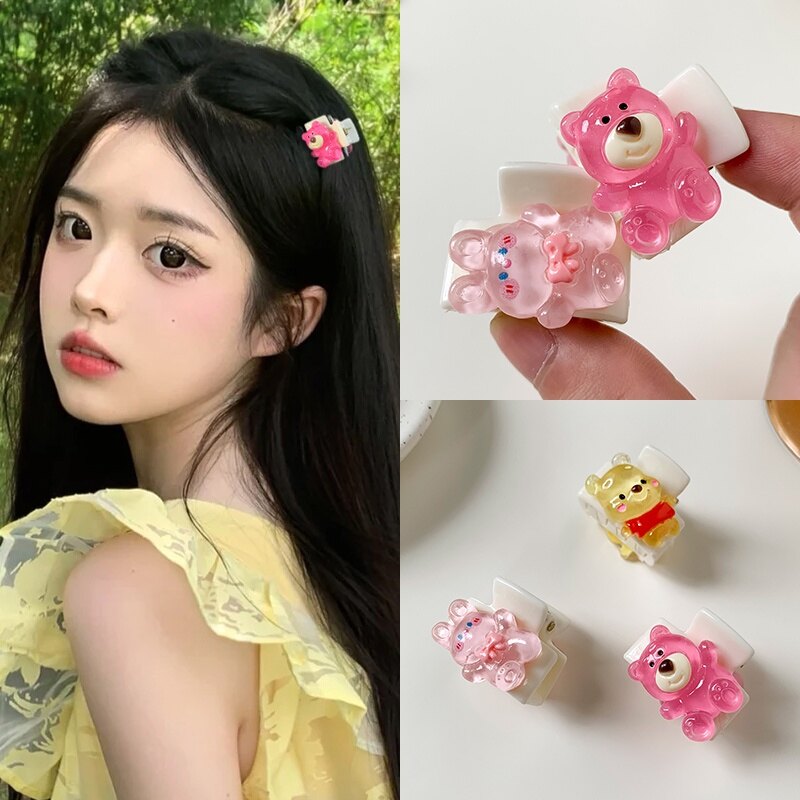 Kẹp tóc hàn quốc mới kẹp tóc hình gấu hoạt hình thời trang cho nữ phụ kiện tóc cho bé gái