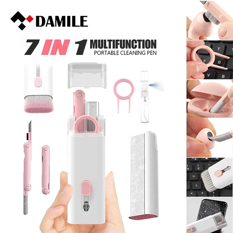 Damile bộ cọ vệ sinh bàn phím máy tính 7 trong 1 bút vệ sinh tai nghe cho tai nghe dụng cụ vệ sinh bàn phím bộ dụng cụ vệ sinh nắp phím