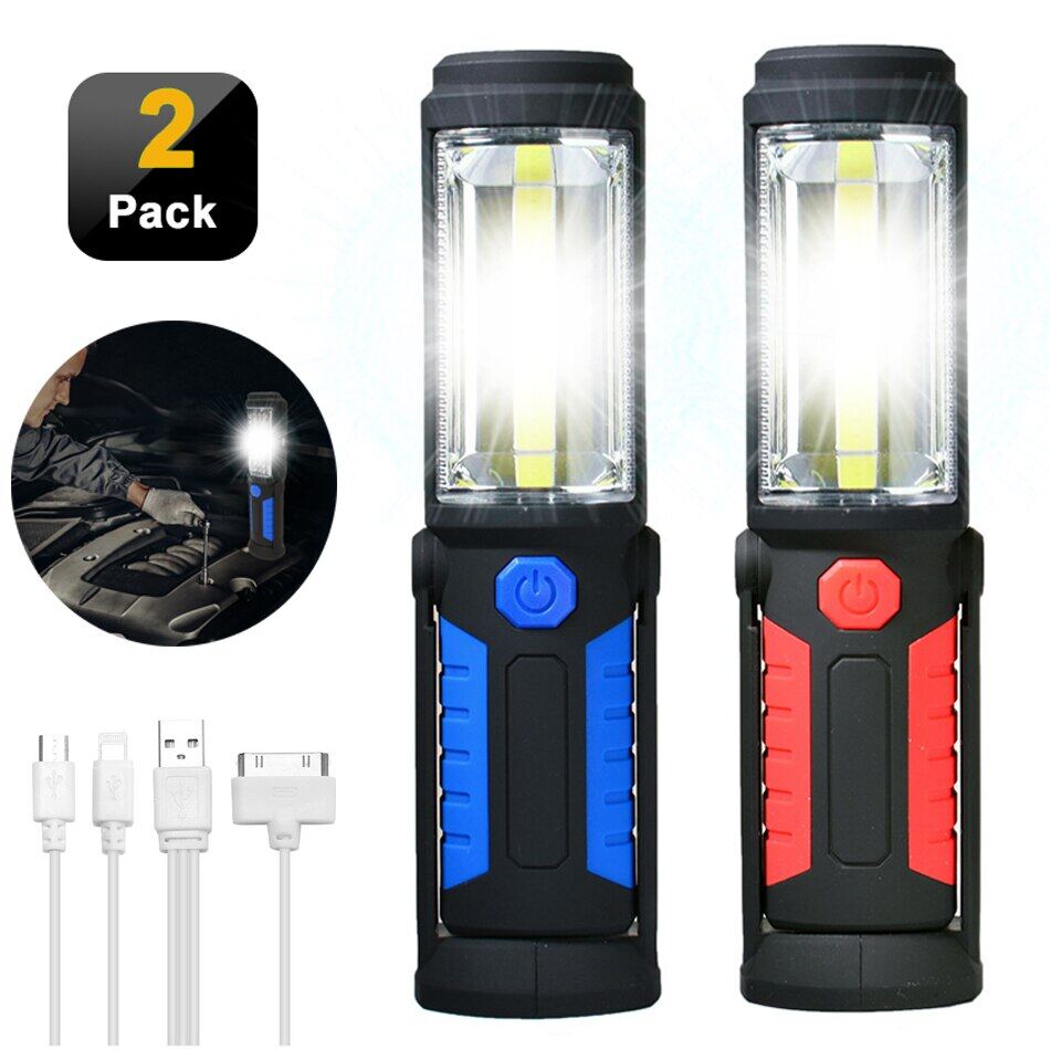 Đèn COB đèn làm việc móc nam châm đèn pin Mạnh Mẽ Nhật Bản Gốc Đèn pin Led có thể sạc lại USB Torchlight Mạnh Mẽ Đèn Pin LED Đèn Báo nguy có thể sạc lại Đèn Cắm Trại Với Được Xây Dựng Trong Pin sửa chữa xe ô tô Đèn
