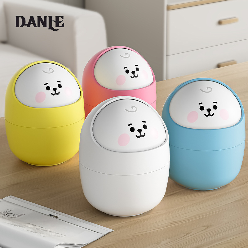 Desktop trash can press the living room luxury debris bucket car home desk dining room storage bin trash basket ราคา 92 บาท*ส่งฟรี