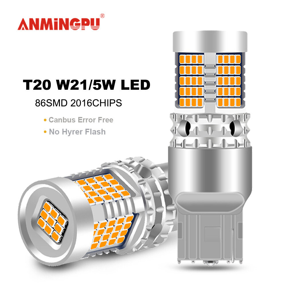ANMINGPU 2 Chiếc Đèn Tín Hiệu, Bóng Đèn LED T20 7440 W21W Canbus 7443 W21 5W Không Có Đèn Flash Siêu Sáng Led T25 3156 P27W Đèn Báo Rẽ 3157 P27 7W