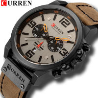 CURREN Luxury Brand Fashion Casual Men Sport Watch Waterproof Complete Calendar Chronograph Leather Quartz Men Watch