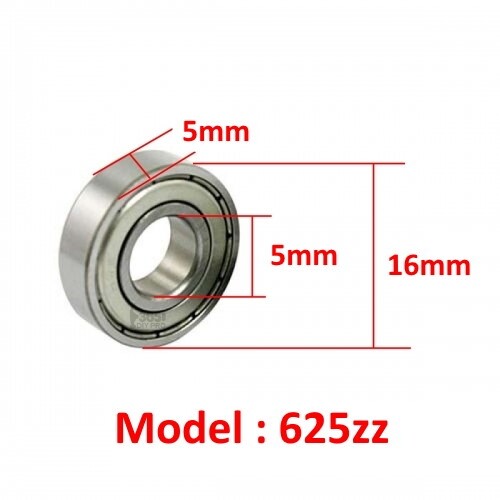 625zz Miniature Ball Bearing Double Metal Shielded (5x16x5mm)