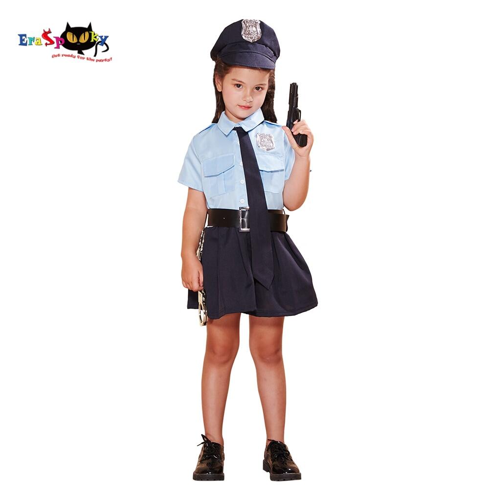 Girls Police Cosplay Costumes, Halloween Cop Dresses