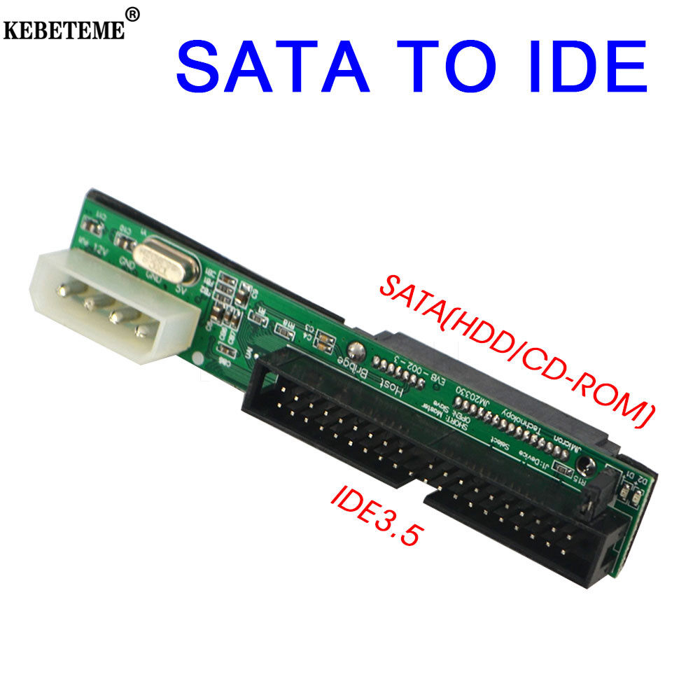 KEBETEME Bộ Chuyển Đổi Sata Sang IDE 2.5 Sata Cái Sang 3.5 Inch IDE Đực 40 Pin Cổng 1.5Gbs Hỗ Trợ ATA 133 100 HDD CD DVD Nối Tiếp