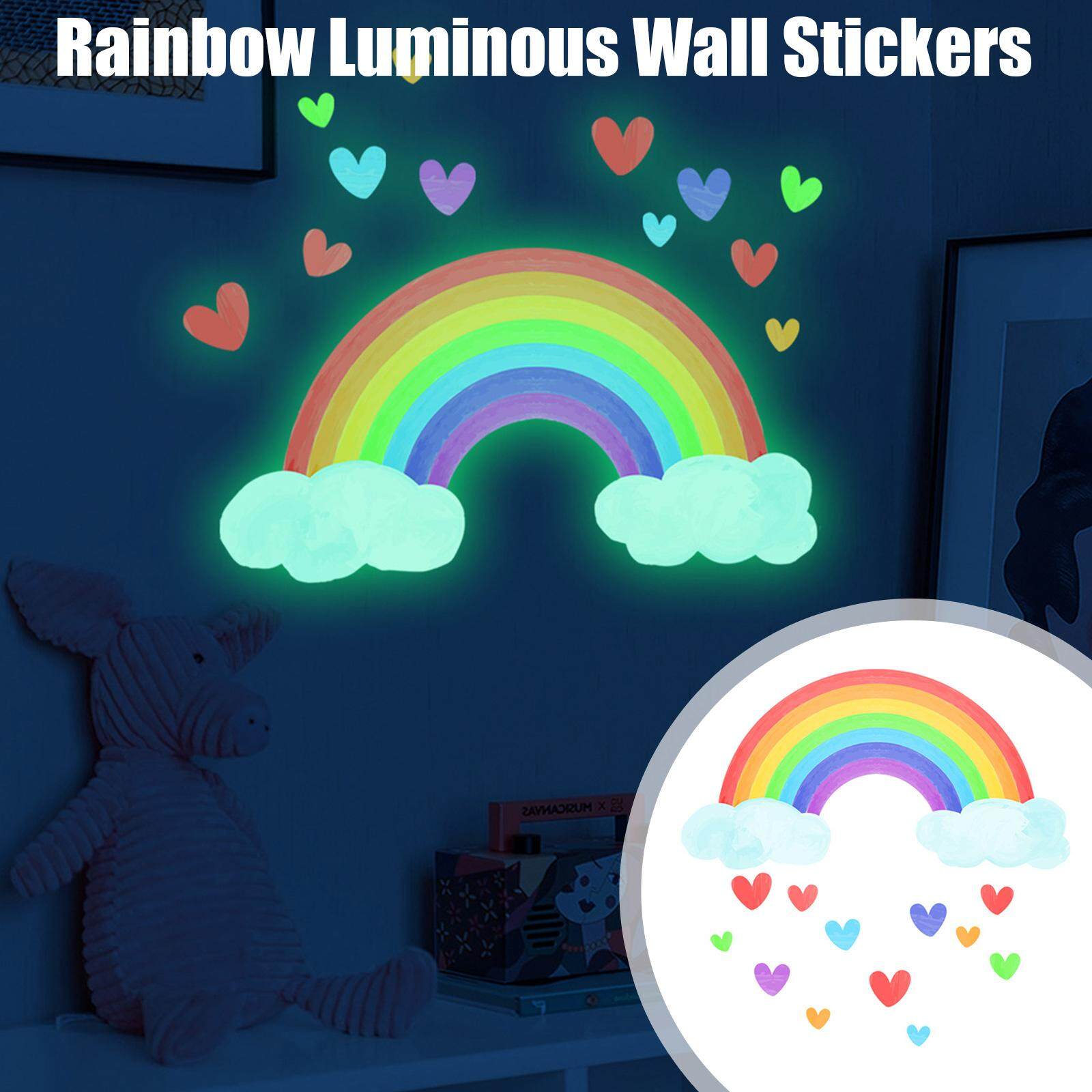Cartoon Rainbow Luminous Wall Stickers Glow In The For Baby Dark