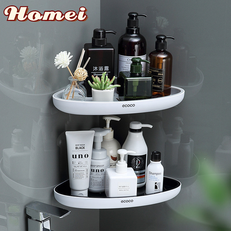 Ecoco phụ kiện phòng tắm kệ phòng tắm kệ sắp xếp góc phòng tắm giá đựng mỹ phẩm dầu gội giá treo tường đồ gia dụng nhà bếp