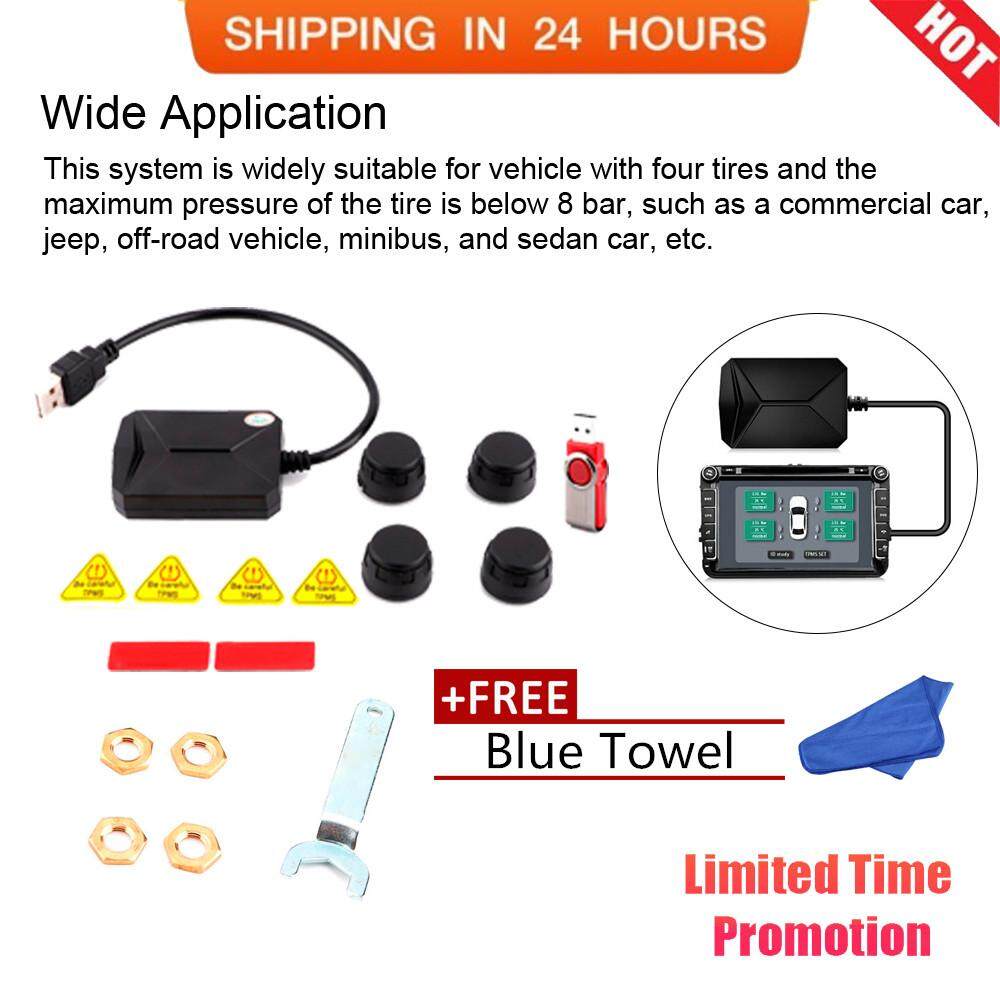 ? Gift?Santuu ไร้สาย USB แรงดันยาง TMPS เครื่องวัดความดันลมยางสำหรับที่นำทาง Android
