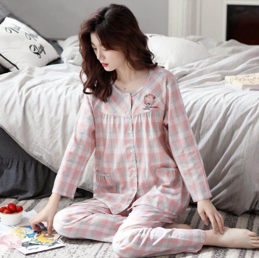 Cotton Long Sleeve Pajamas Cute Home 