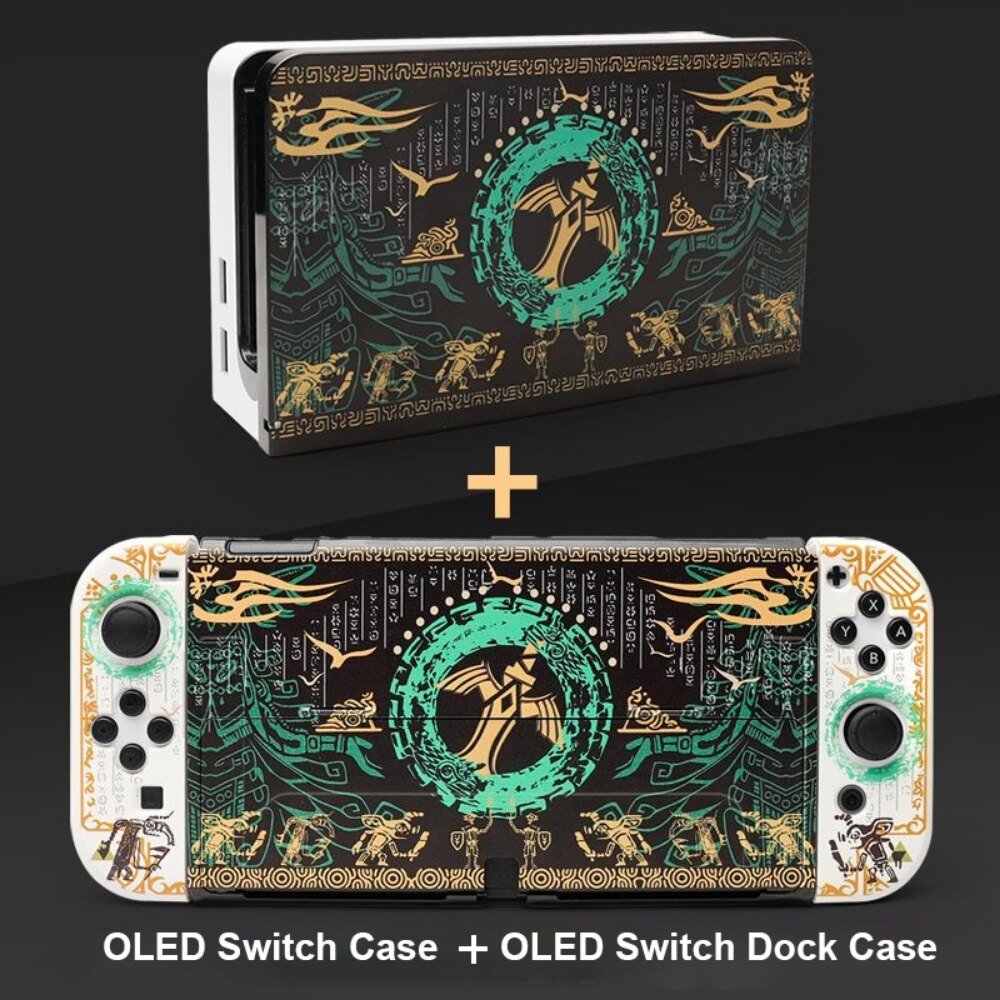Ốp cứng zelda tears of kingdom vỏ bảo vệ cho bộ chuyển đổi nintendo & switch oled có nắp đế ns phụ kiện chơi game
