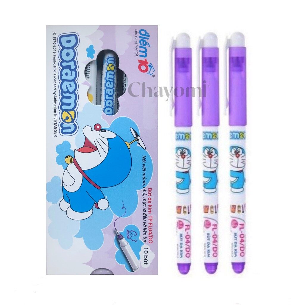 Hộp 10 bút lông kim thiên long doraemon fl-04/do