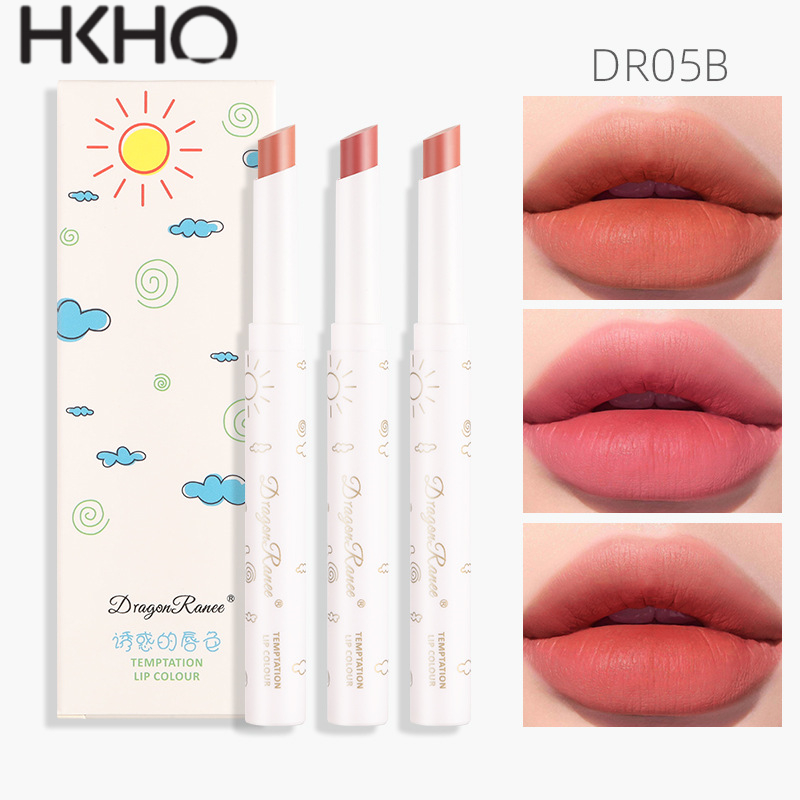 Hkho 3 cái/bộ bút son môi vỏ son nhung lì bút chì màu tiện lợi