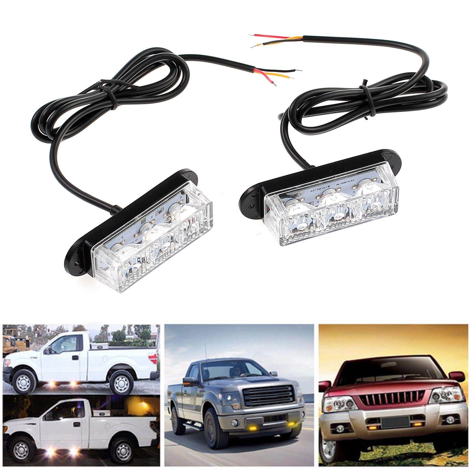 2 chiếc 3 đèn led 12 v/24 v hổ phách nhấp nháy nhấp nháy cảnh báo nhấp nháy lưới tản nhiệt đèn hiệu xe tải xe đổ vỡ đèn đèn giao thông