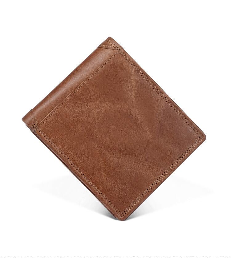 Genuine Leather Wallet Men Slim RFID Purse Card Holder Coin Pocket ID