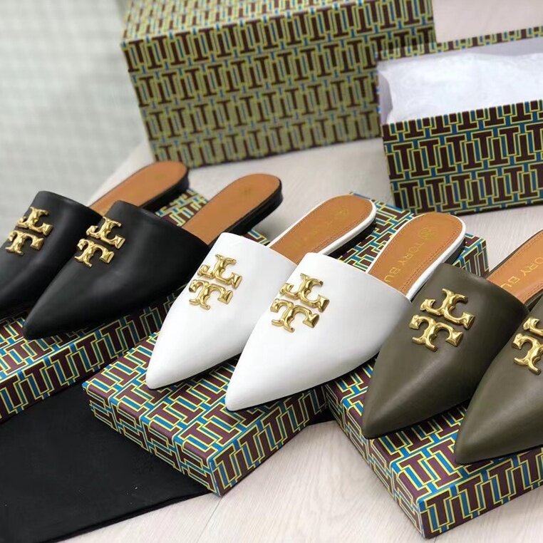 tory burch gold mules