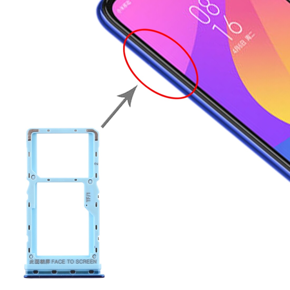 Khay thẻ sim + khay thẻ sim/thẻ micro sd khay cho xiaomi mi cc9e/mi a3