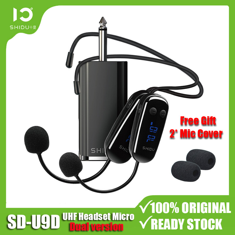 SHIDU U9 UHF ไมโครโฟนคู่ Strong UHF ผ่านผนังสัญญาณ30M ระยะทางแบบไร้สายที่หมุนเวียนในตลาดชุดหูฟังไมโครโฟนมินิมือถือเหมาะสำหรับ Big ลำโพง Sound Bar 6.5มม.อินพุต ราคา 2,767 บาท*ส่งฟรี
