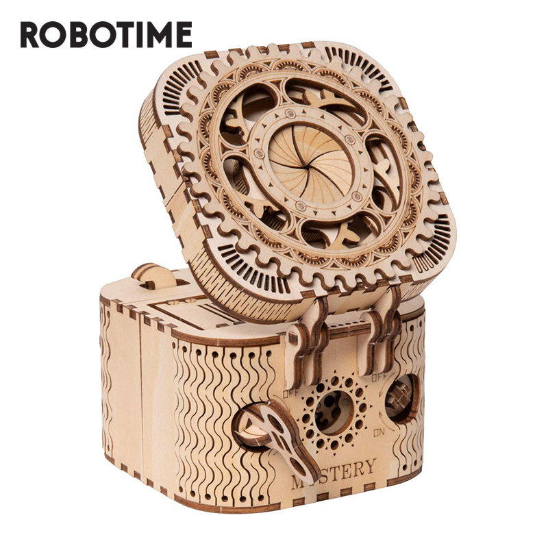 Robotime DIY 3D Wooden Puzzle Storage Box Password Treasure Box Assembly Model Building Kit Toys for Children LK502 ราคา 769 บาท*ส่งฟรี